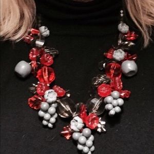 Vintage Lucite Fruit and Flower Necklace.